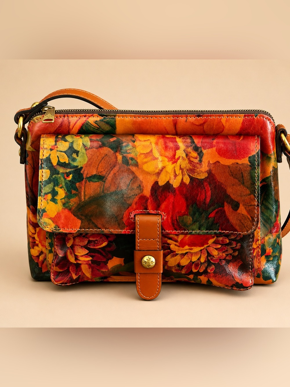 Patricia Nash Avellino Spring Multi Leather Crossbody Organizer NWOT